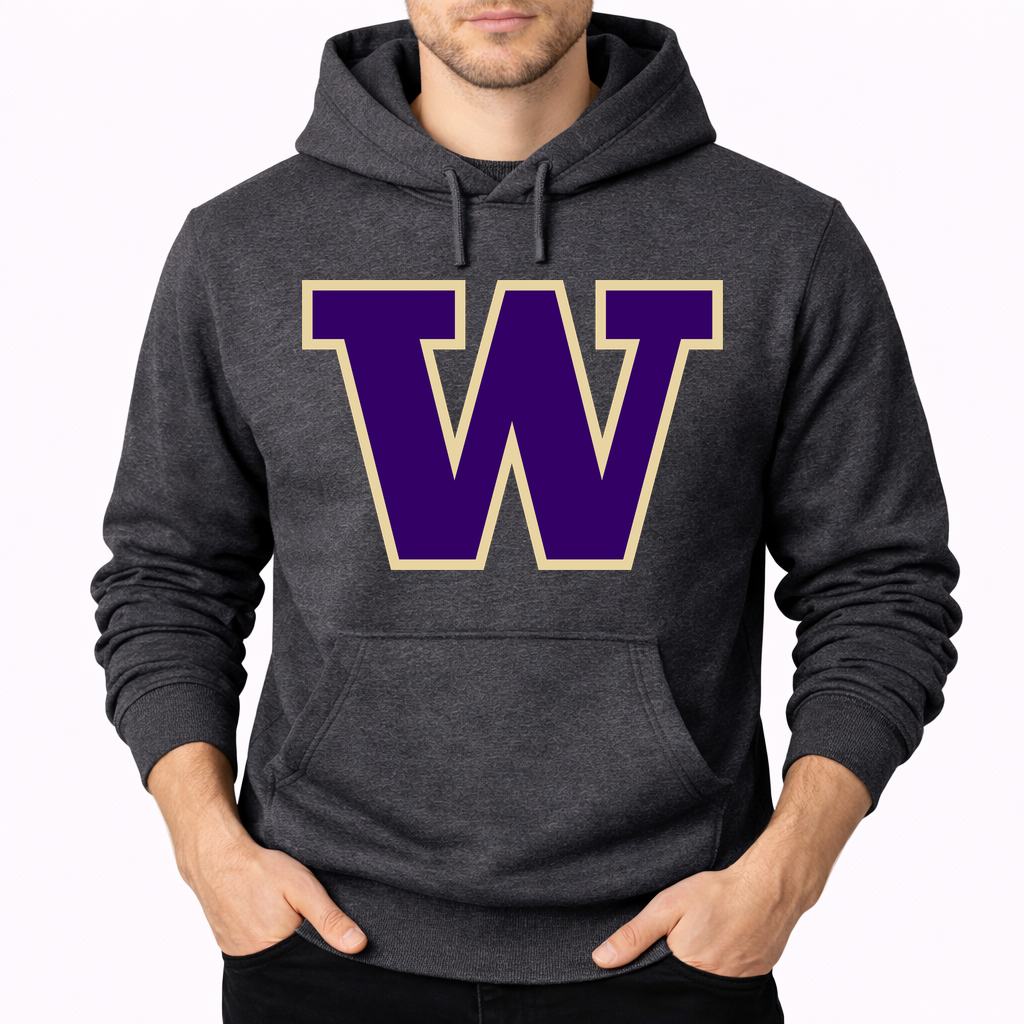 Men's Washington Huskies Pullover Hoodie - Charcoal