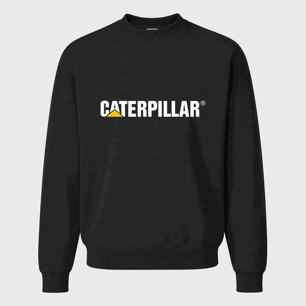 Men's Caterpillar White Logo Crewneck Sweatshirt - Black