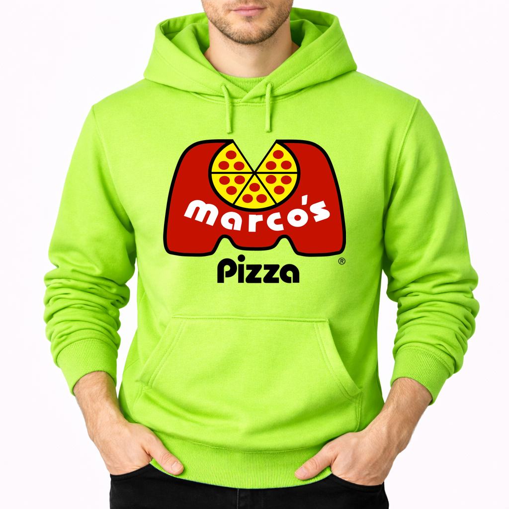 Men's Marcos Pizza Pullover Hoodie - Lime green