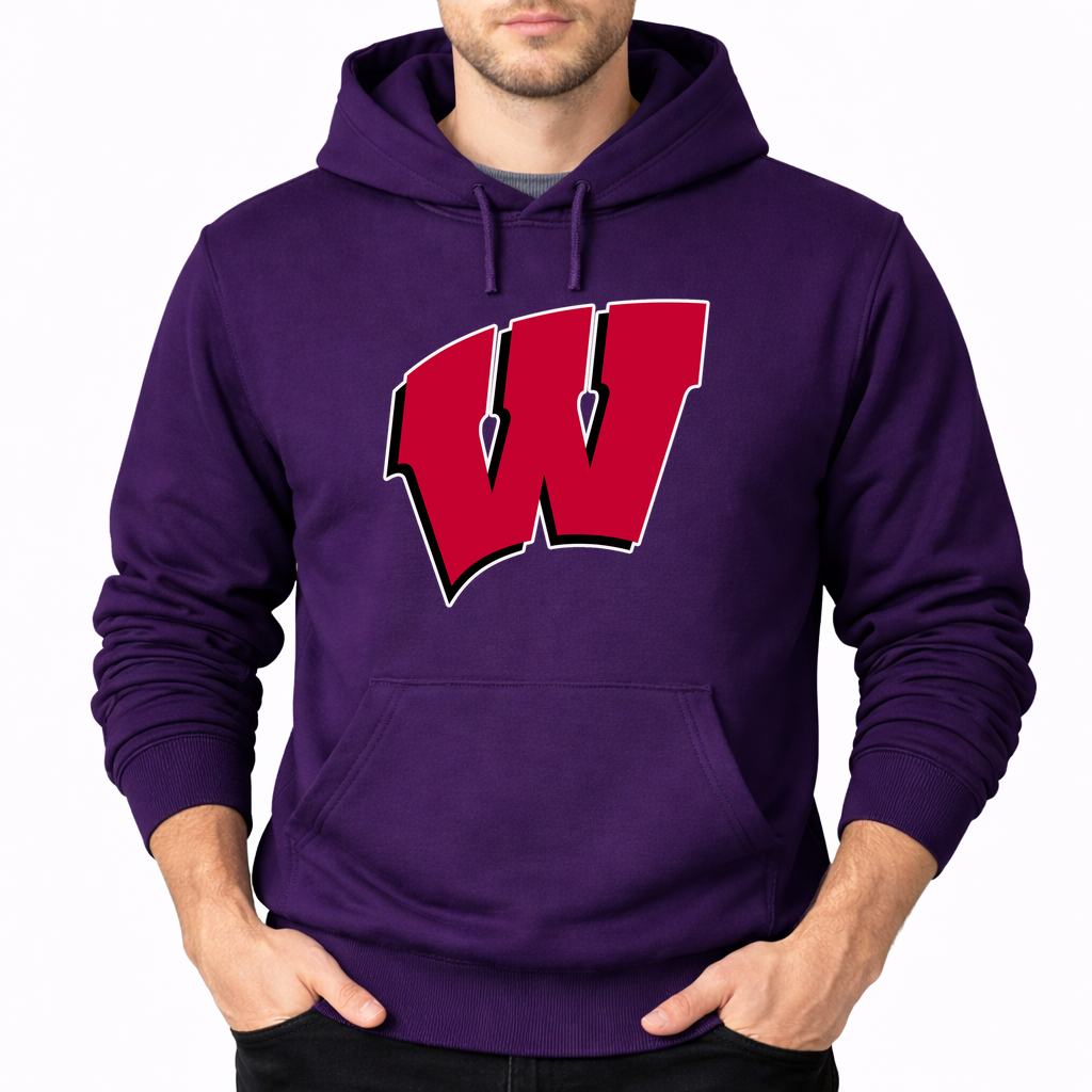 Men's Wisconsin Badgers Pullover Hoodie - Purple