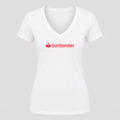 Women's Santander V Neck T-Shirt in white