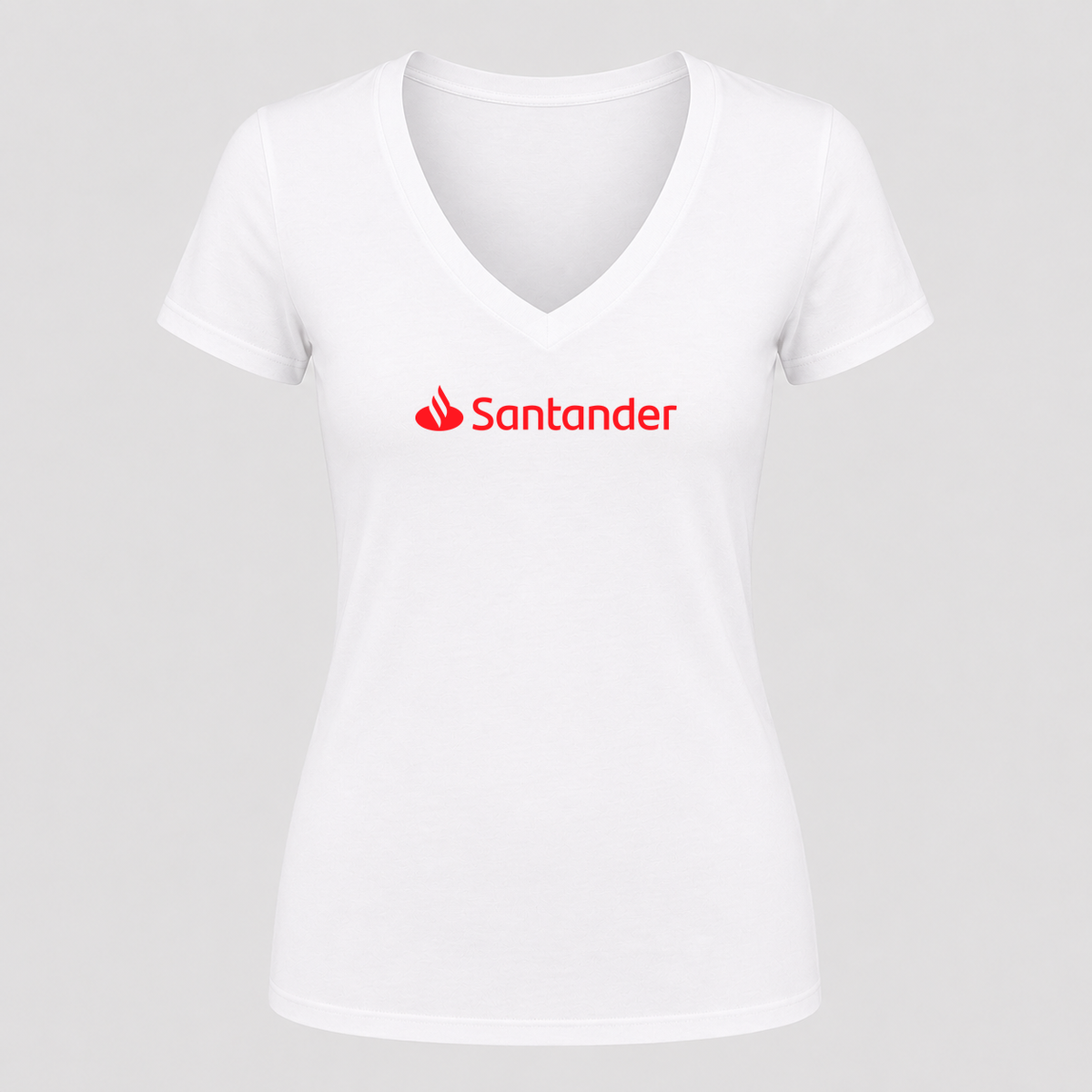 Women's Santander V Neck T-Shirt in white