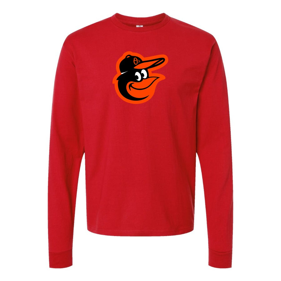 Men's Baltimore Orioles Long sleeves Cotton Blend T-Shirt - Red