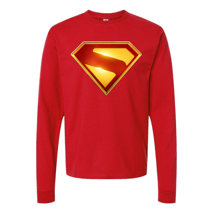 Men's Superman 2025 Long sleeves Cotton Blend T-Shirt - Red
