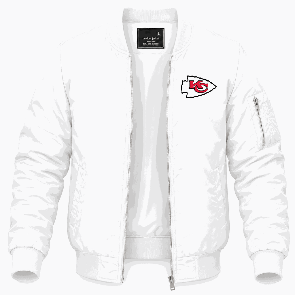 Men's Kansas City Chiefs Lightweight Bomber Jacket - White