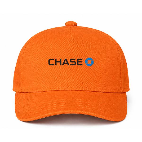 Chase Bank Black Logo Orange Dad Baseball Cap Hat