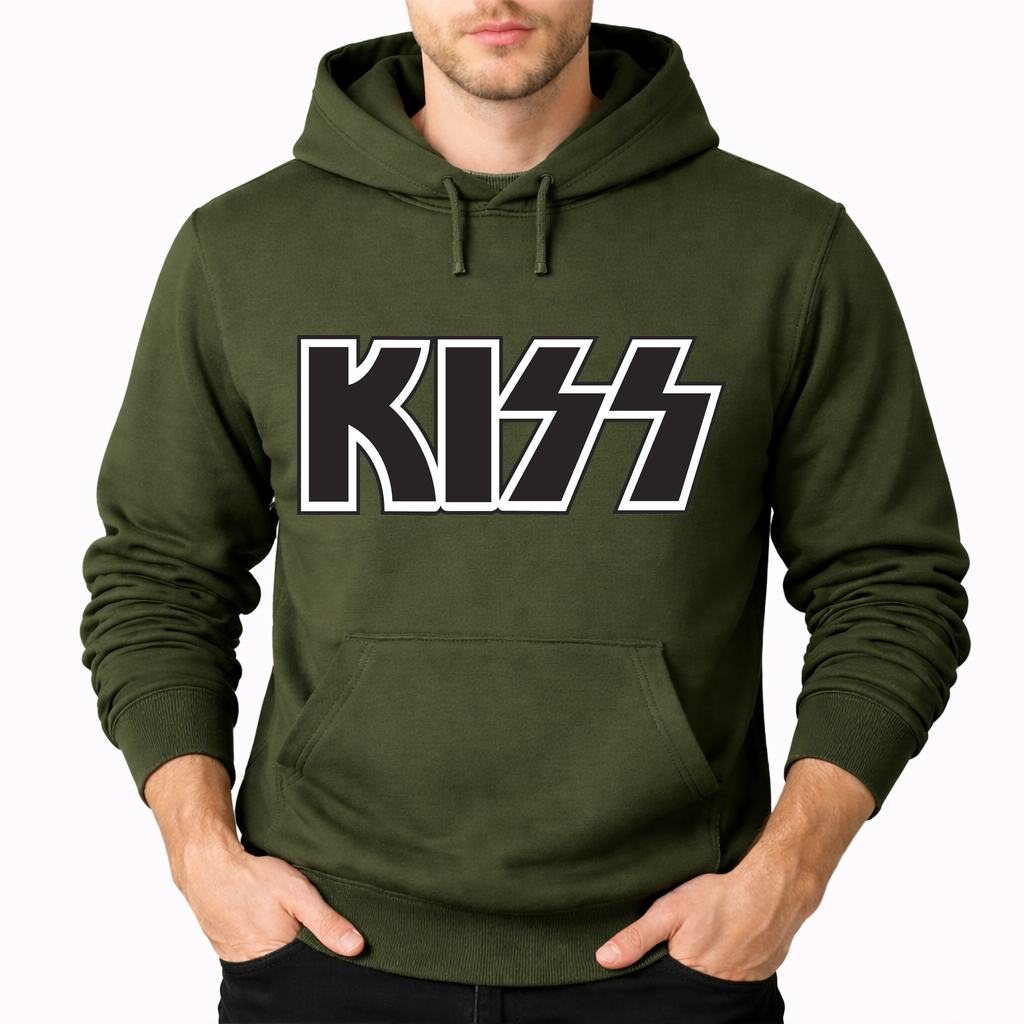 Men's KISS Pullover Hoodie - Army Green