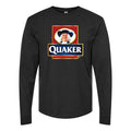 Men's Quaker-Logo-food Long sleeves Cotton Blend T-Shirt - Black