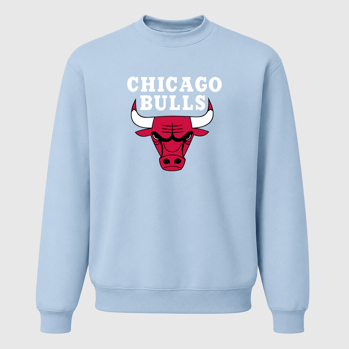 Men's Chicago Bulls White Logo Crewneck Sweatshirt - Sky Blue