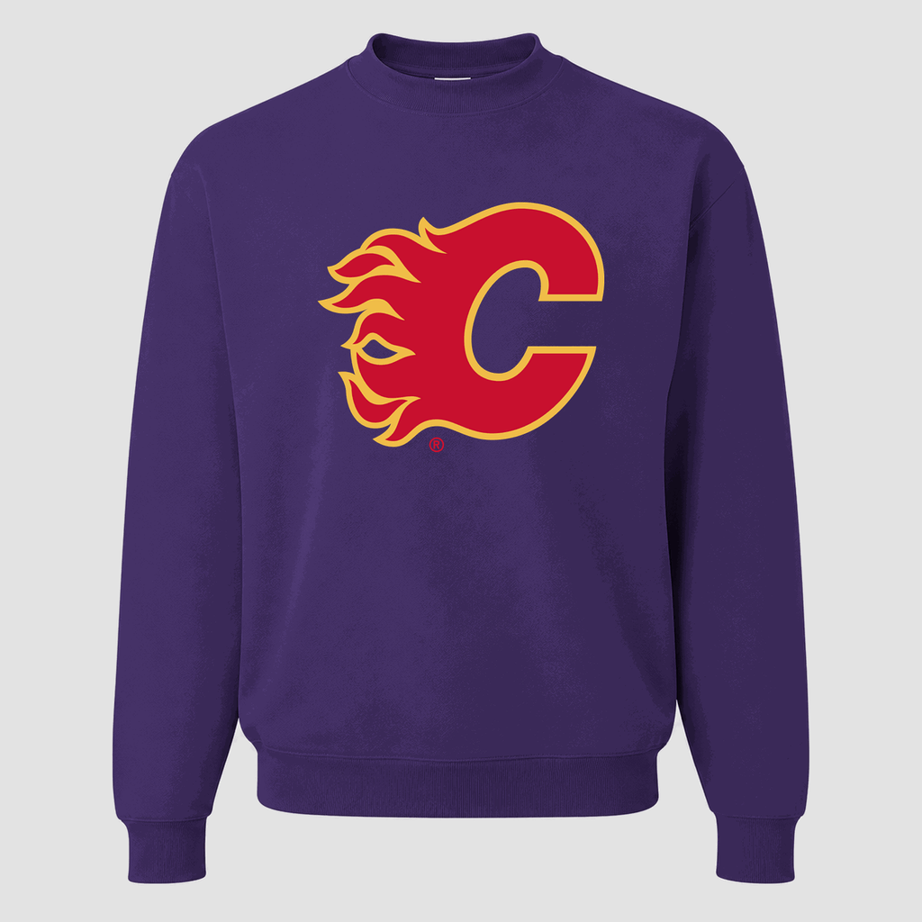 Men's Calgary Flames Crewneck Sweatshirt - Purple