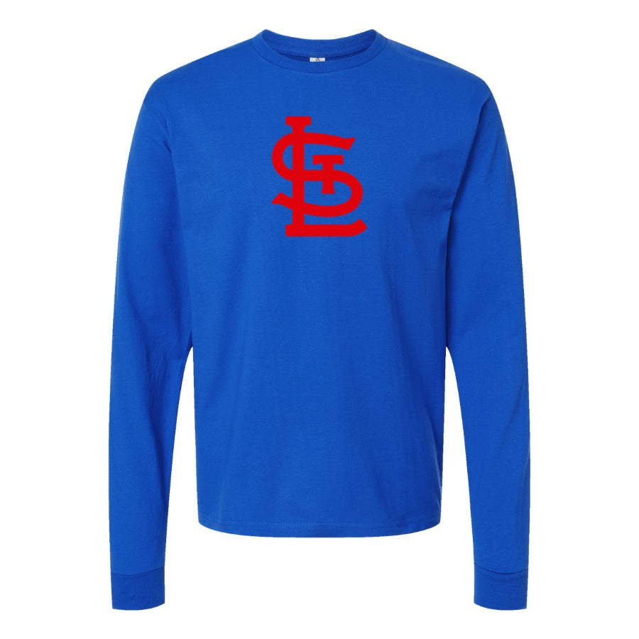 Men's St. Louis Cardinals Long sleeves Cotton Blend T-Shirt - Blue