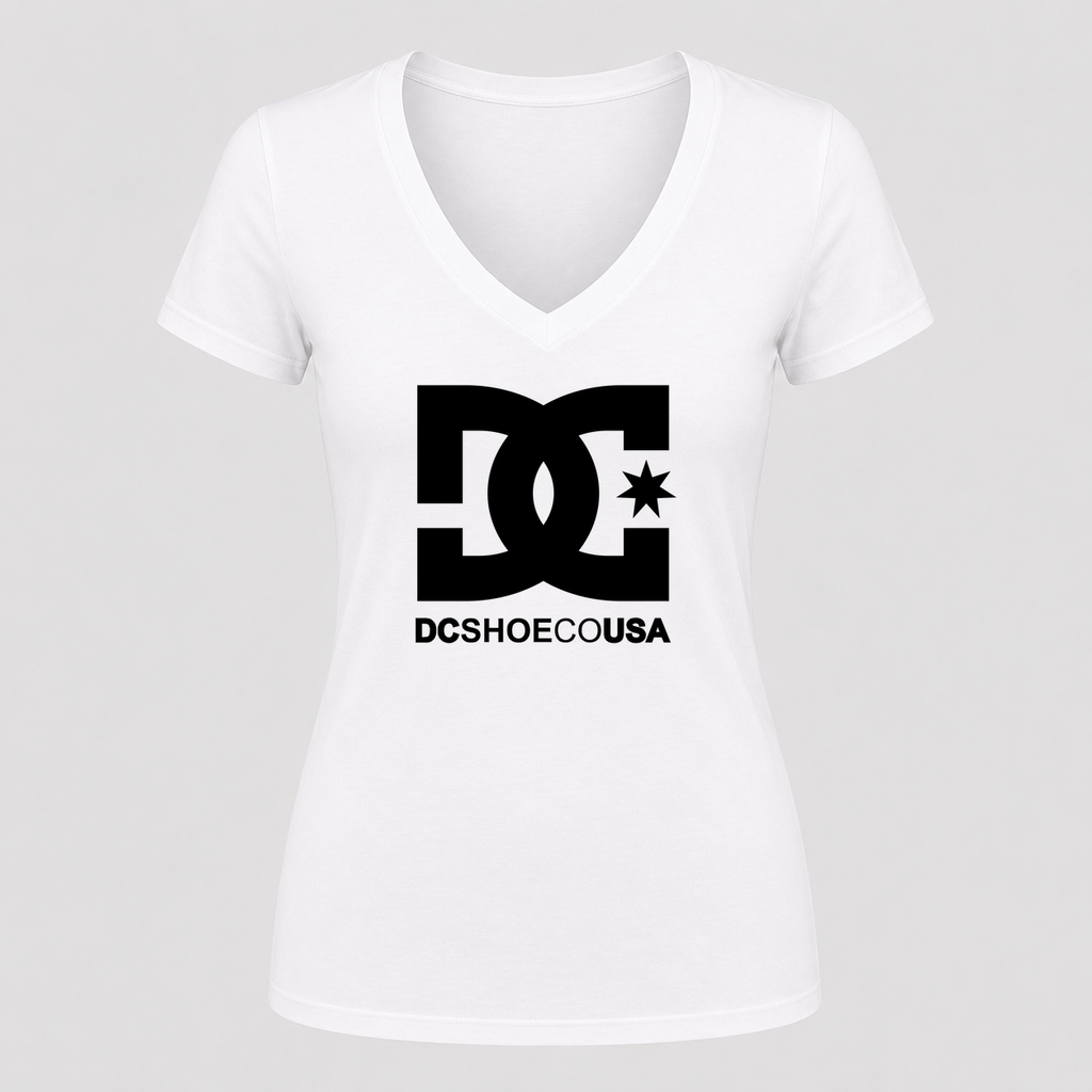 Women's DC V Neck T-Shirt in white