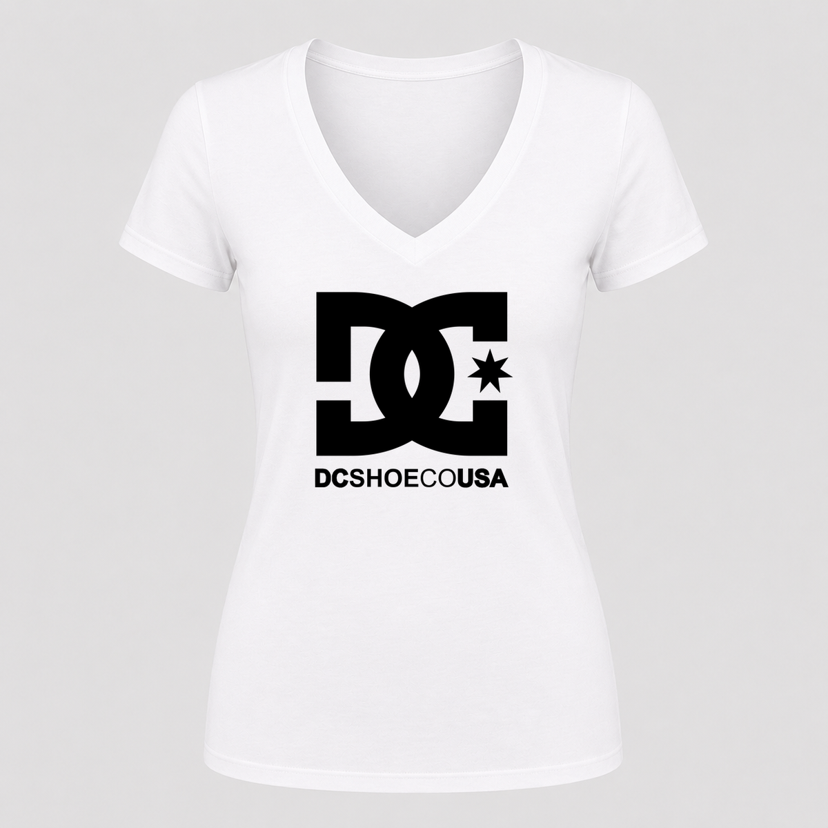 Women's DC V Neck T-Shirt in white