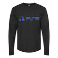 Men's ps5-official-logo-blue Long sleeves Cotton Blend T-Shirt - Black