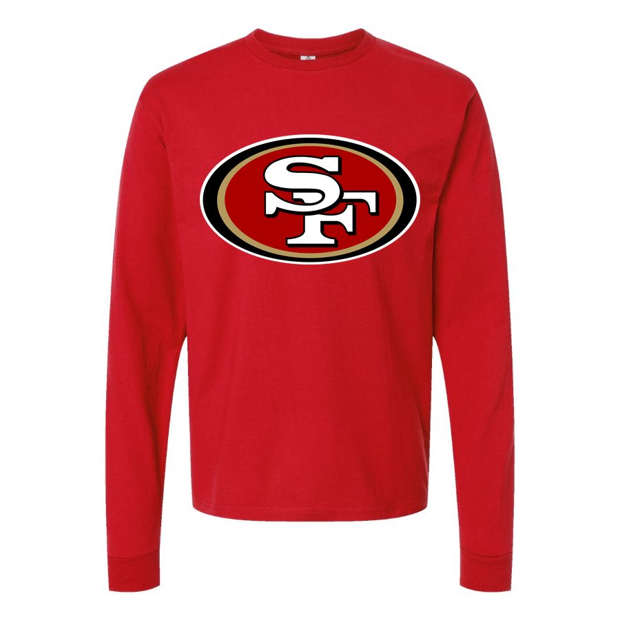 Men's San Francisco 49ers Long sleeves Cotton Blend T-Shirt - Red
