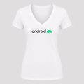 Women's Android V Neck T-Shirt in white