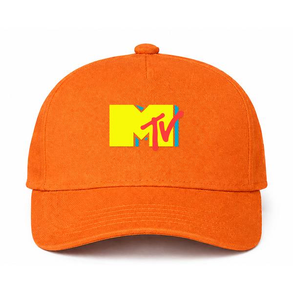 MTV Logo Orange Dad Baseball Cap Hat