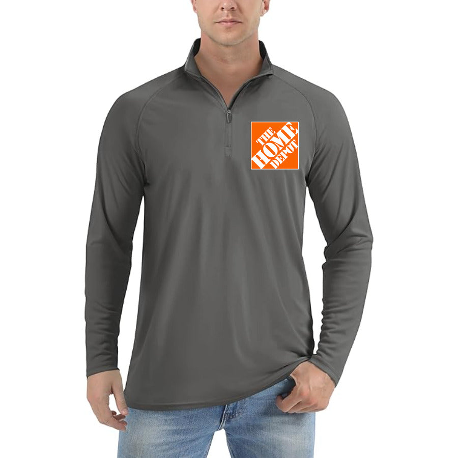 The Home Depot Logo quarter-zip athletic shirt in Dark Gray