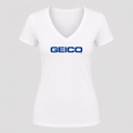 Women's GEICO V Neck T-Shirt in white
