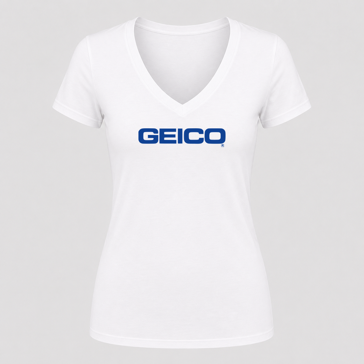 Women's GEICO V Neck T-Shirt in white