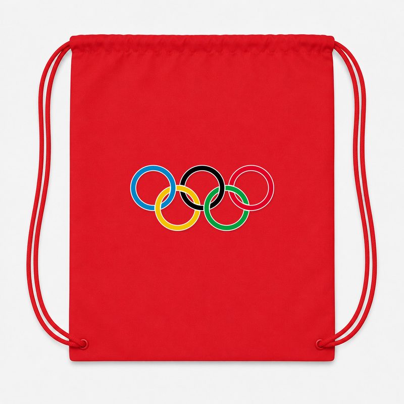 Olympic Ring BK Drawstring Bag - Red