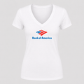 Women's Bank of America V Neck T-Shirt in white