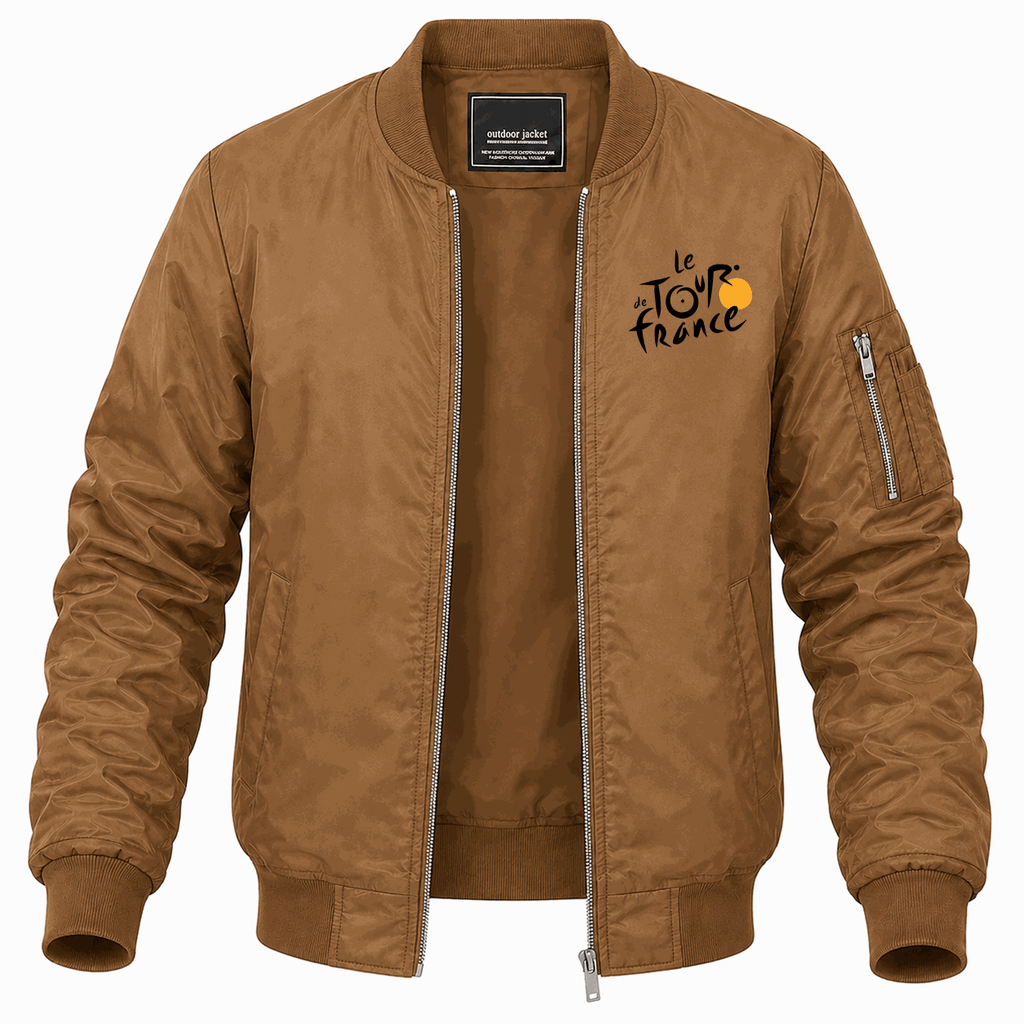 Men's Tour de France logo Lightweight Bomber Jacket - Brown