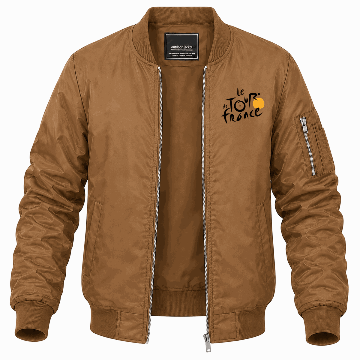 Men's Tour de France logo Lightweight Bomber Jacket - Brown