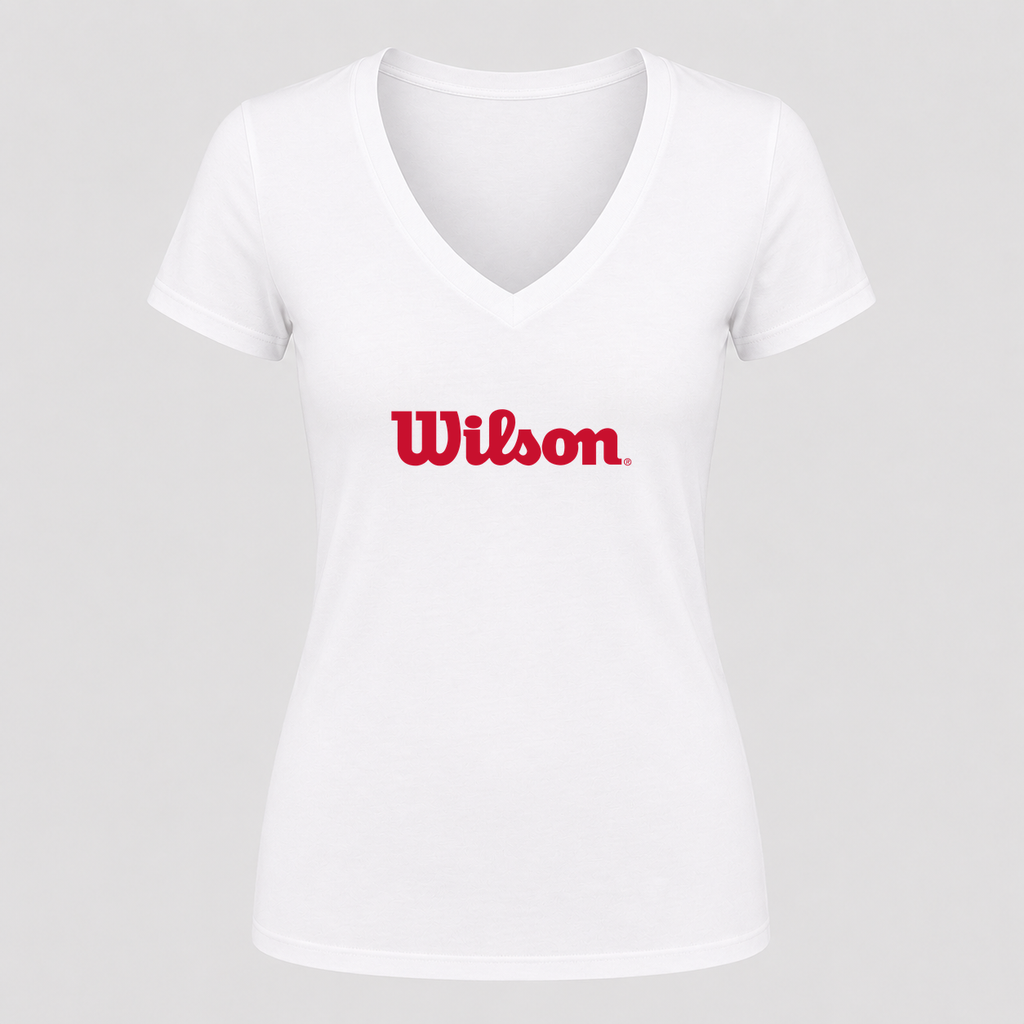 Women's Wilson V Neck T-Shirt in white