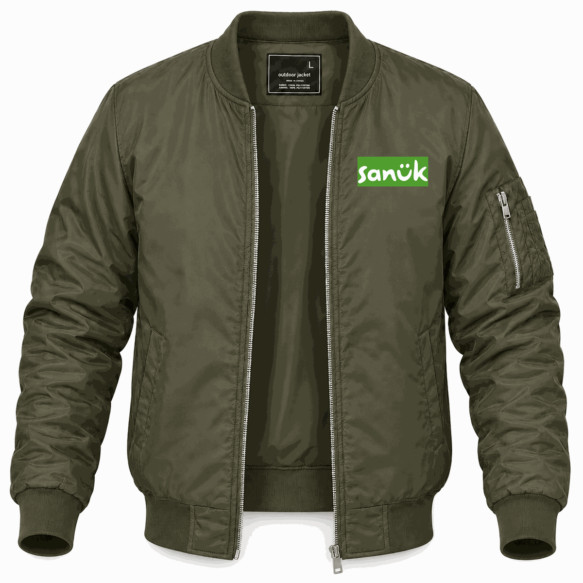 Men's Sanuk Lightweight Bomber Jacket - Army Green