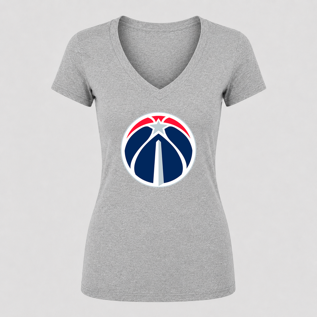 Women's Washington Wizards V Neck T-Shirt in gray