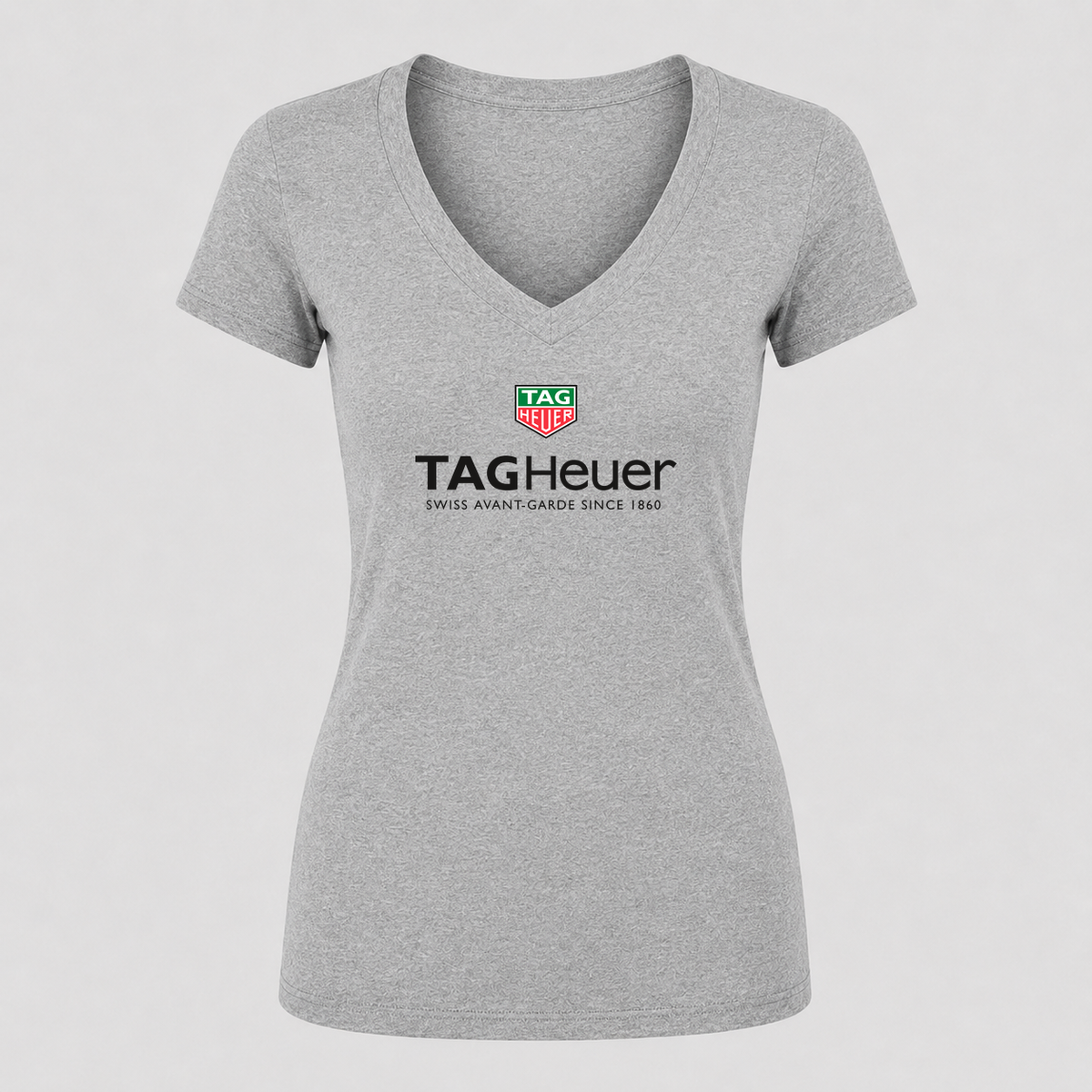 Women's TAG Heuer V Neck T-Shirt in gray