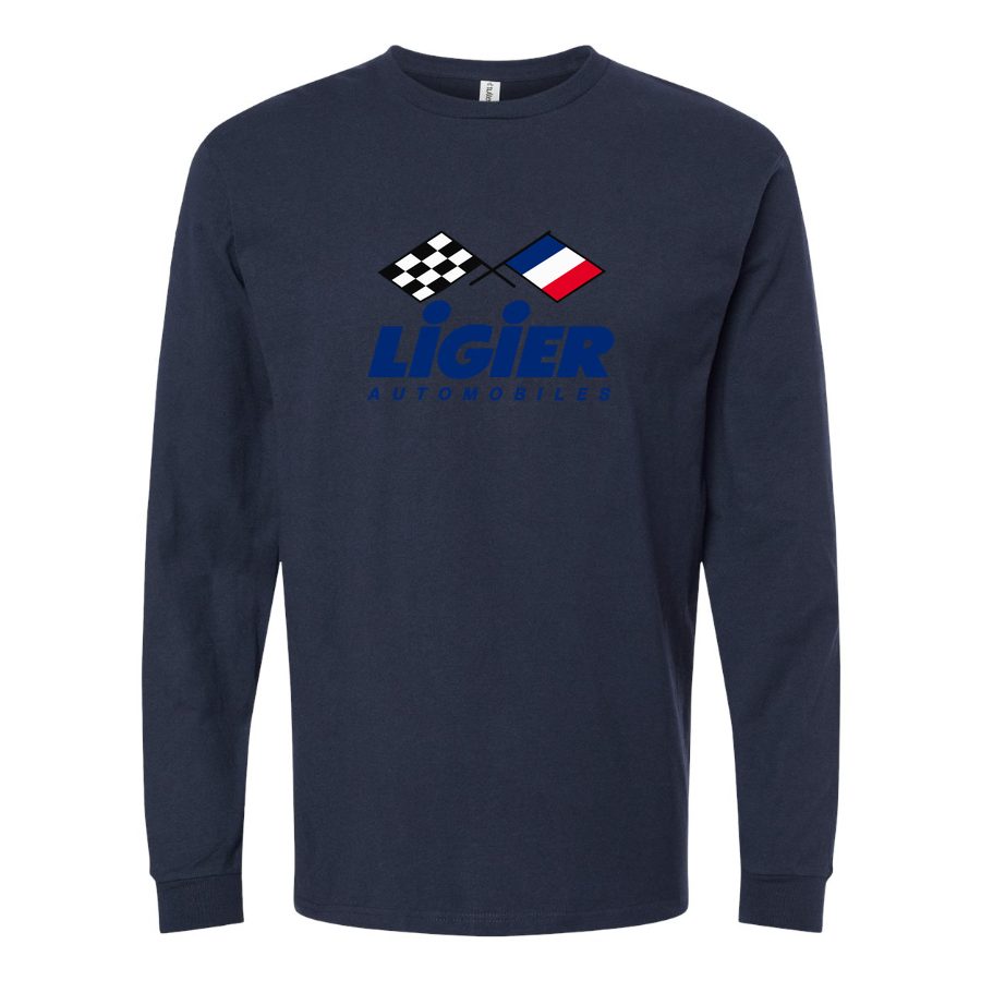 Men's Ligier Automobiles Long sleeves Cotton Blend T-Shirt - Navy