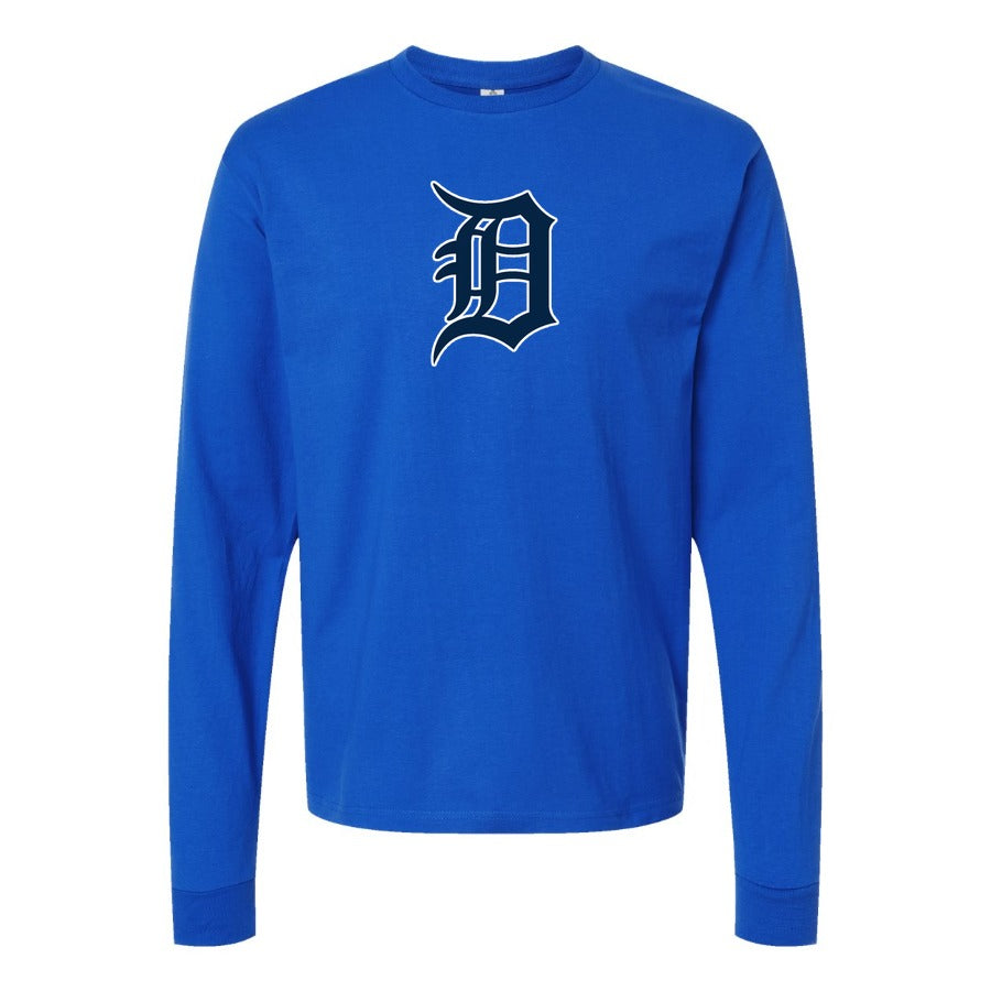 Men's Detroit Tigers Long sleeves Cotton Blend T-Shirt - Blue