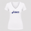 Women's ASICS V Neck T-Shirt in white