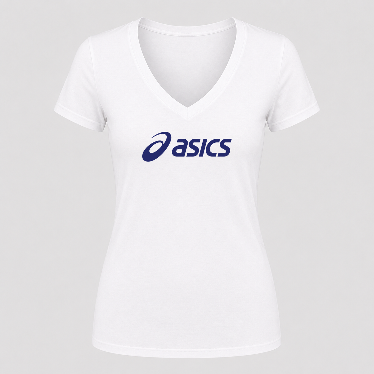 Women's ASICS V Neck T-Shirt in white