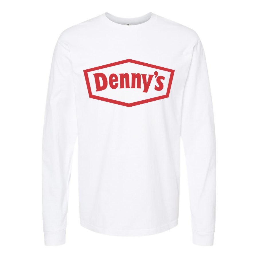Men's Dennys-Logo2 Long sleeves Cotton Blend T-Shirt - White