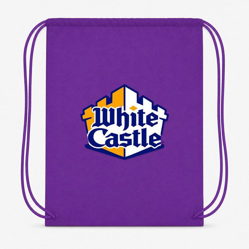 White Castle Drawstring Bag - Purple