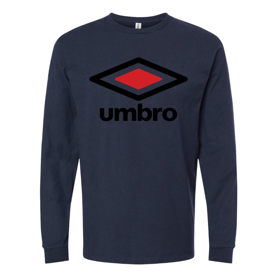 Men's Umbro-Logo-1536x864 Long sleeves Cotton Blend T-Shirt - Navy