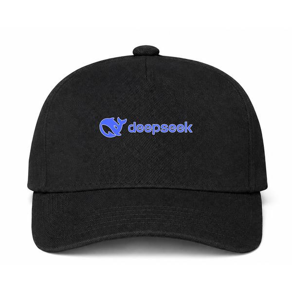 DeepSeek Logo Version 2 Black Dad Baseball Cap Hat