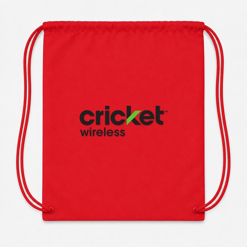 Cricket Wireless Drawstring Bag - Red
