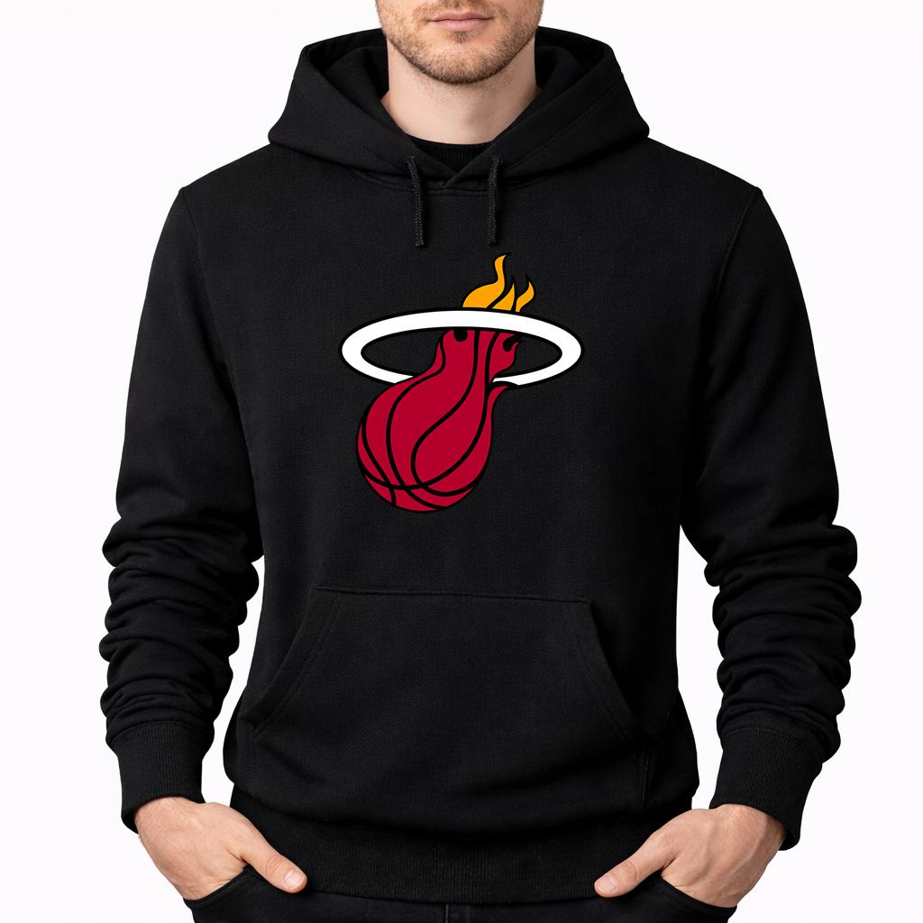 Men's Miami Heat Pullover Hoodie - Black