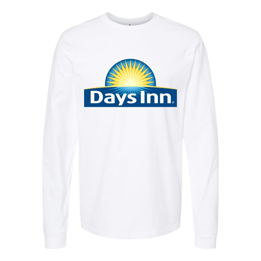 Men's Days Inn Long sleeves Cotton Blend T-Shirt - White