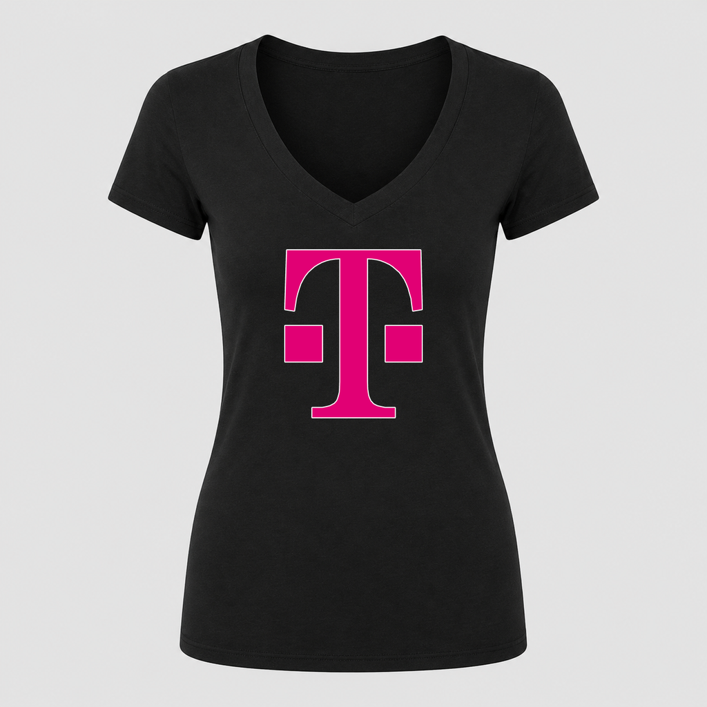 Women's T-Mobile V Neck T-Shirt in black