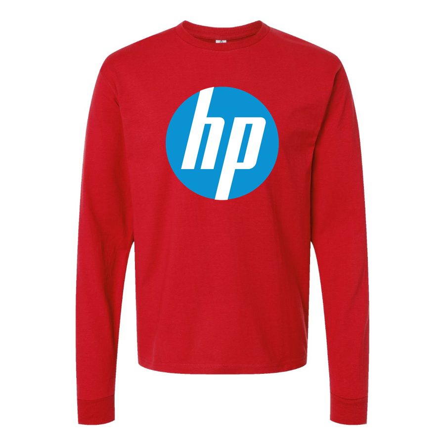 Men's hp-logo-transparent-free-png Long sleeves Cotton Blend T-Shirt - Red
