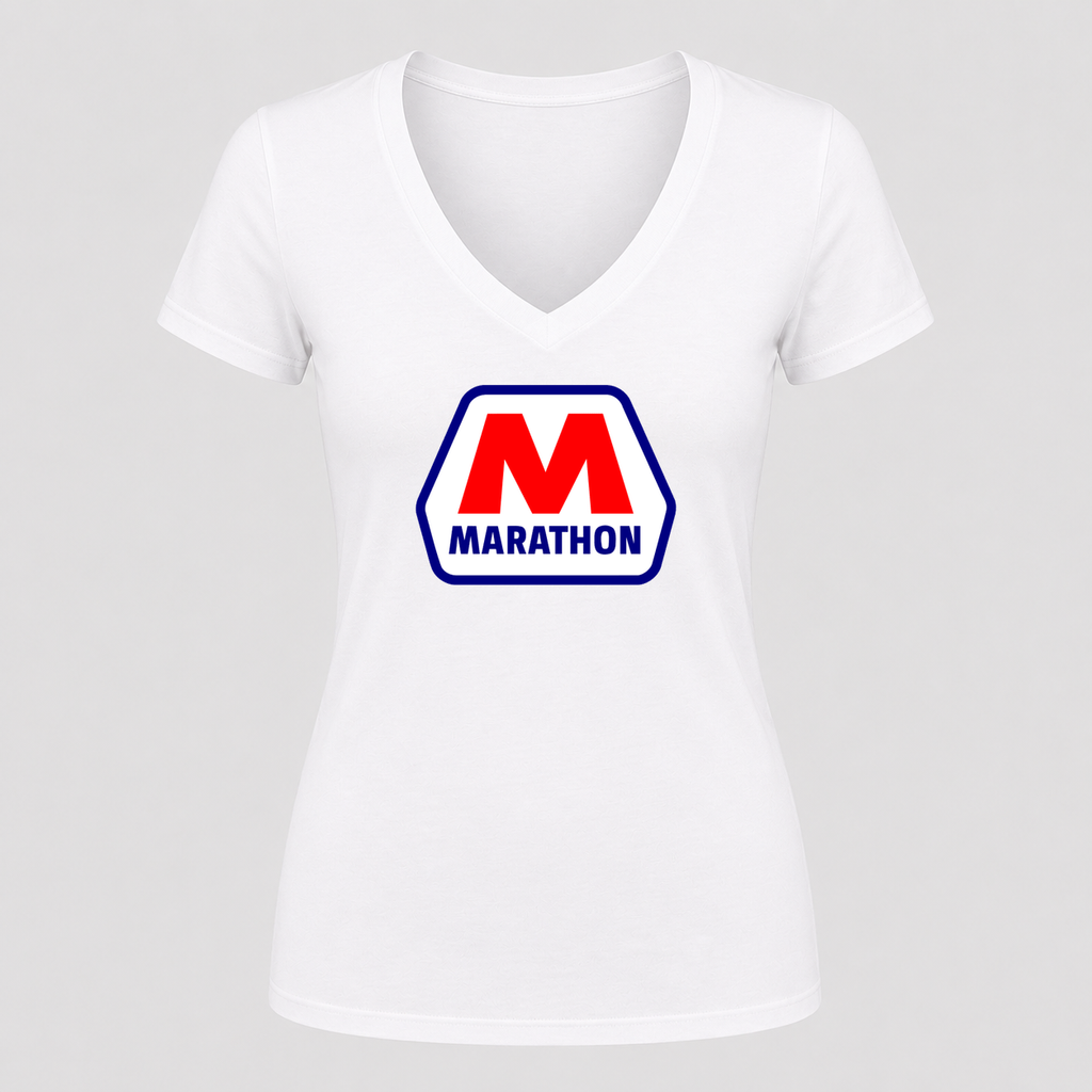 Women's Marathon V Neck T-Shirt in white