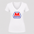 Women's Marathon V Neck T-Shirt in white