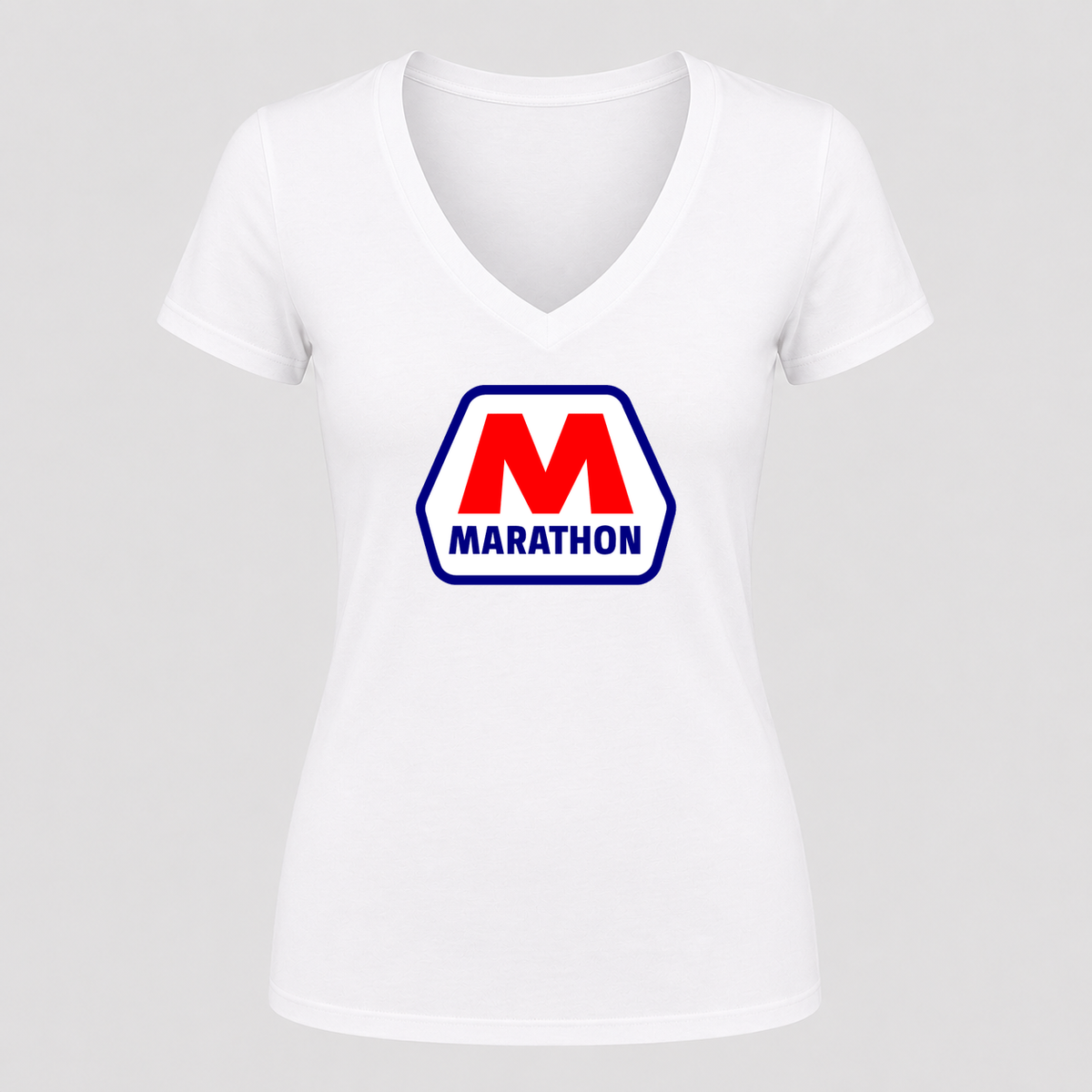 Women's Marathon V Neck T-Shirt in white