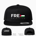 Free Palestine White Logo Snapback Hat