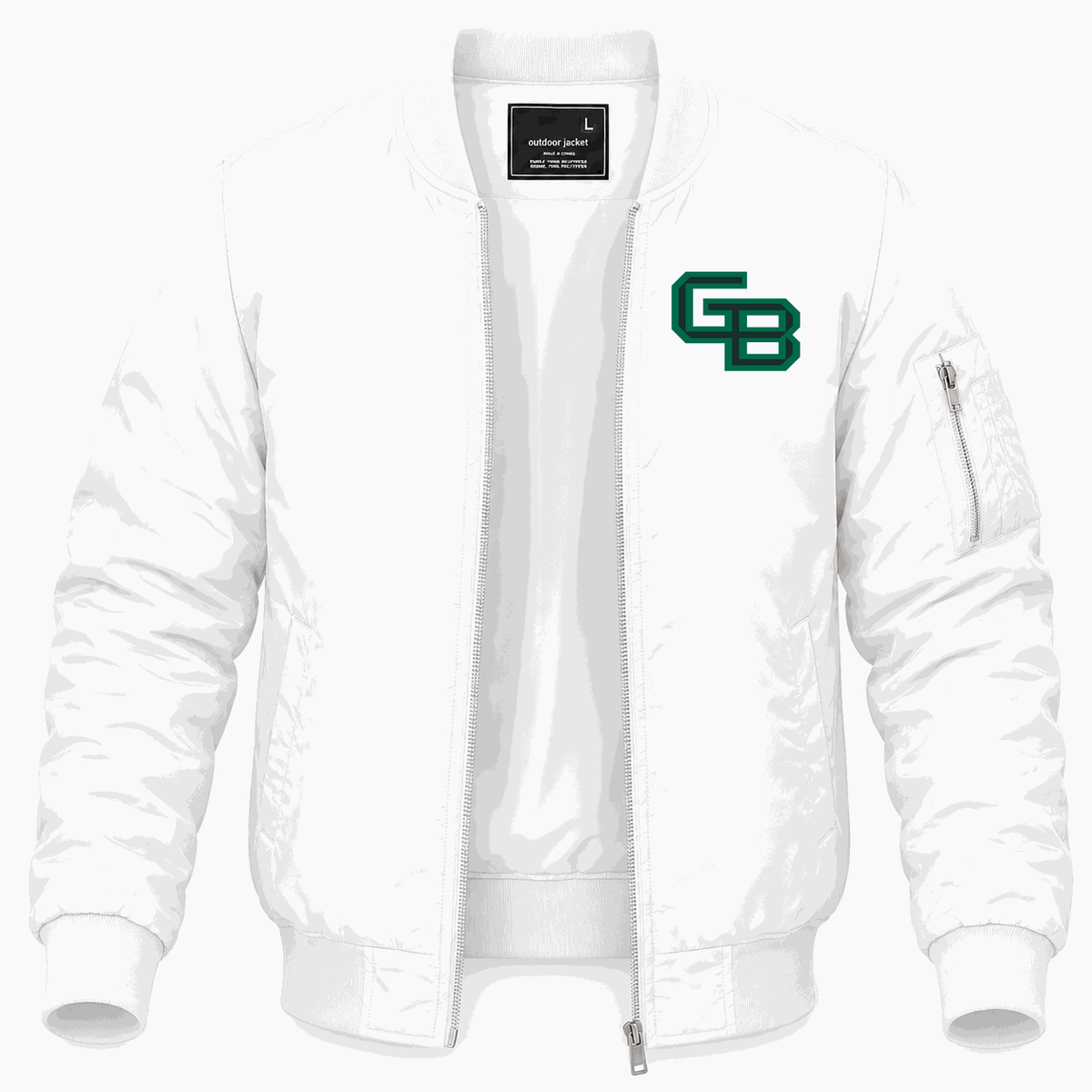 Men's Wisconsin Green Bay Phoenix Logo Lightweight Bomber Jacket - White